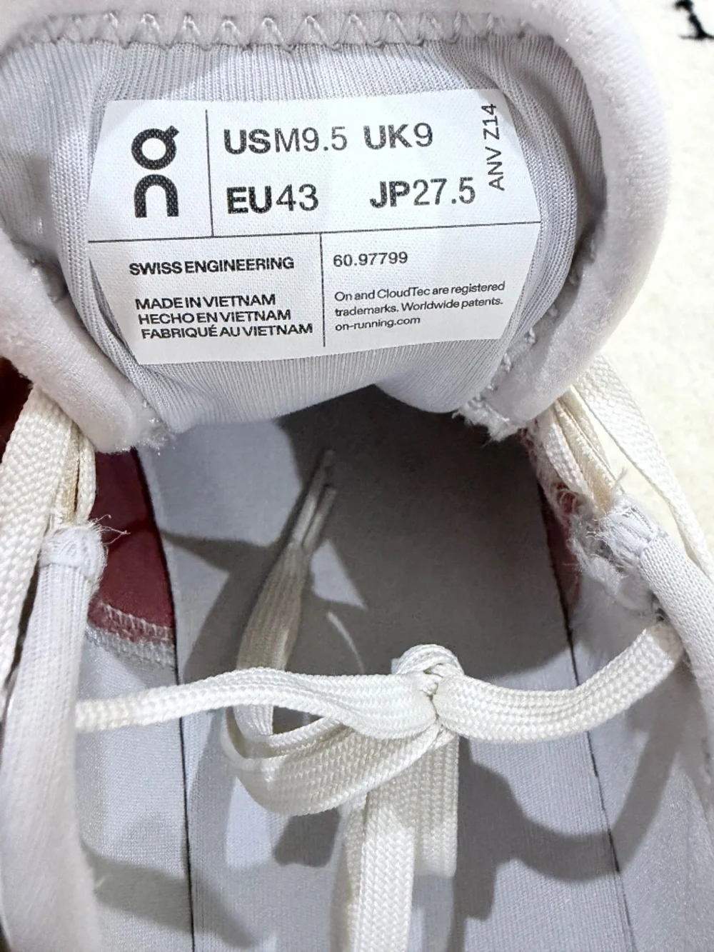 On Cloud X 3 Ice Auburn Grey Mesh Burnt Orange Light Running Casual Sneakers